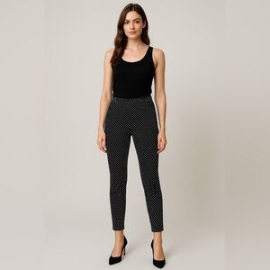 Anthropologie Slim Fit Pant 0 Black Micro Dot Rockabilly Goth Pinup Vintage